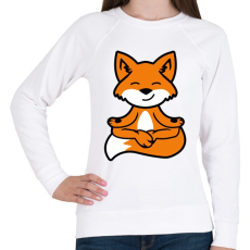 PRINTFASHION Meditáló róka - Női pulóver - Fehér