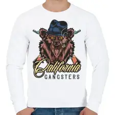 PRINTFASHION Medve 06 - California Gangsters - Férfi pulóver - Fehér férfi pulóver, kardigán