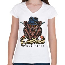 PRINTFASHION Medve 06 - California Gangsters - Női V-nyakú póló - Fehér