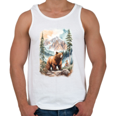 PRINTFASHION Medve az erdőben - Férfi atléta - Fehér