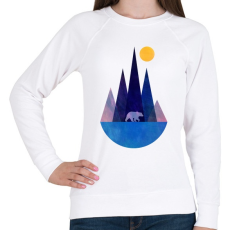 PRINTFASHION Medve és hegyek - Női pulóver - Fehér