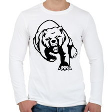 PRINTFASHION Medve  - Férfi hosszú ujjú póló - Fehér férfi póló