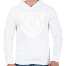 PRINTFASHION Medve  - Férfi kapucnis pulóver - Fehér