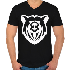 PRINTFASHION Medve  - Férfi V-nyakú póló - Fekete férfi póló