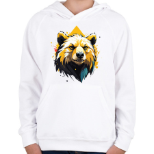 PRINTFASHION Medve - Gyerek kapucnis pulóver - Fehér gyerek pulóver, kardigán