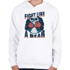 PRINTFASHION Medve - harcolj mint egy medve - Gyerek kapucnis pulóver - Fehér gyerek pulóver, kardigán