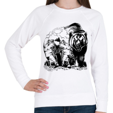 PRINTFASHION Medve hegy - Női pulóver - Fehér