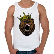 PRINTFASHION Medve king - Férfi atléta - Fehér