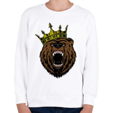 PRINTFASHION Medve king - Gyerek pulóver - Fehér gyerek pulóver, kardigán