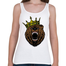 PRINTFASHION Medve king - Női atléta - Fehér női trikó