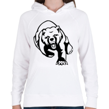 PRINTFASHION Medve  - Női kapucnis pulóver - Fehér női pulóver, kardigán