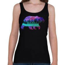 PRINTFASHION Medve sziluett - Női atléta - Fekete női trikó