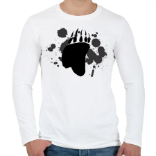 PRINTFASHION medve talp - Férfi hosszú ujjú póló - Fehér férfi póló