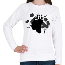 PRINTFASHION medve talp - Női pulóver - Fehér női pulóver, kardigán