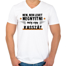 PRINTFASHION Még egy kassza - Férfi V-nyakú póló - Fehér férfi póló