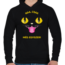 PRINTFASHION Még egyszer - Férfi kapucnis pulóver - Fekete férfi pulóver, kardigán