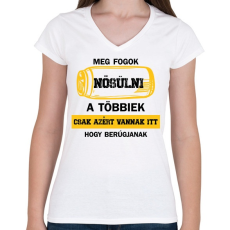 PRINTFASHION Meg fogok nősülni - Sörösdoboz - Fehér - Női V-nyakú póló - Fehér