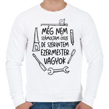 PRINTFASHION Még nem számoltam össze de szerintem ezermester vagyok - Férfi pulóver - Fehér férfi pulóver, kardigán