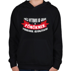 PRINTFASHION Még otthon is - Gyerek kapucnis pulóver - Fekete