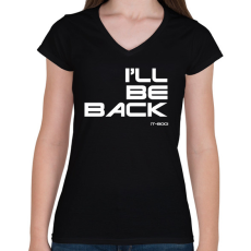 PRINTFASHION Meg visszaterek - T-800 - Női V-nyakú póló - Fekete
