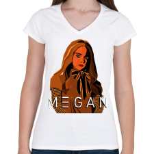 PRINTFASHION megan doll - Női V-nyakú póló - Fehér női póló