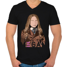 PRINTFASHION Megan - Férfi V-nyakú póló - Fekete férfi pulóver, kardigán