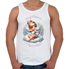 PRINTFASHION Megcéloztam a szívedet! - Férfi atléta - Fehér atléta, trikó