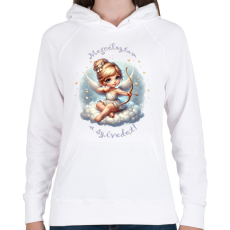 PRINTFASHION Megcéloztam a szívedet! - Női kapucnis pulóver - Fehér