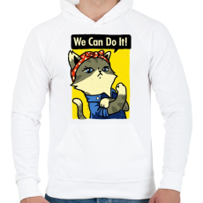 PRINTFASHION Megcsináljuk! - Férfi kapucnis pulóver - Fehér