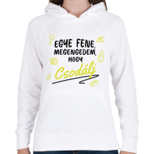 PRINTFASHION Megengedem, hogy csodálj - Sárga - Női kapucnis pulóver - Fehér női pulóver, kardigán