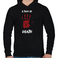 PRINTFASHION Megérint a halál - Férfi kapucnis pulóver - Fekete férfi pulóver, kardigán