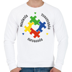 PRINTFASHION Megértés, tudatosság, elfogadás - Férfi pulóver - Fehér
