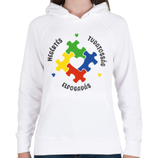 PRINTFASHION Megértés, tudatosság, elfogadás - Női kapucnis pulóver - Fehér női pulóver, kardigán