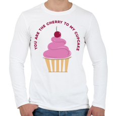 PRINTFASHION Meggyes muffin - Férfi hosszú ujjú póló - Fehér