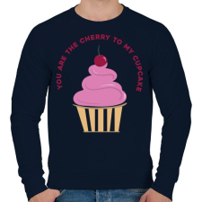PRINTFASHION Meggyes muffin - Férfi pulóver - Sötétkék férfi pulóver, kardigán