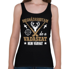 PRINTFASHION Megházasodtam de a vadászat nem várhat - Női atléta - Fekete