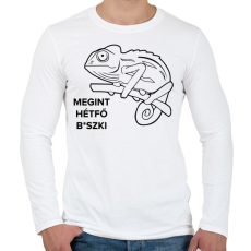 PRINTFASHION Megint hétfő - Férfi hosszú ujjú póló - Fehér