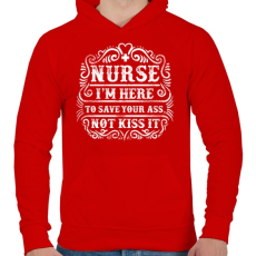 PRINTFASHION Megmentelek - Férfi kapucnis pulóver - Piros