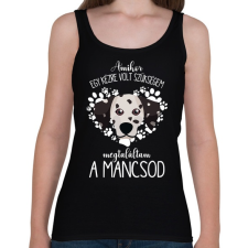 PRINTFASHION Megtaláltam a mancsod - Dalmata - Női atléta - Fekete női trikó