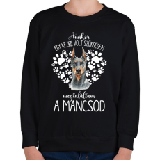 PRINTFASHION Megtaláltam a mancsod - Dobermann - Gyerek pulóver - Fekete