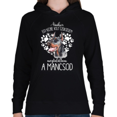 PRINTFASHION Megtaláltam a mancsod - Dobermann - Női kapucnis pulóver - Fekete