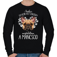 PRINTFASHION Megtaláltam a mancsod - French Bulldog - Férfi pulóver - Fekete