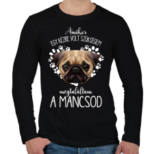 PRINTFASHION Megtaláltam a mancsod - Mopsz - Férfi hosszú ujjú póló - Fekete férfi póló