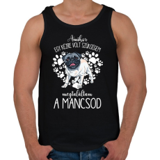 PRINTFASHION Megtaláltam a mancsod - Mopsz pug - Férfi atléta - Fekete