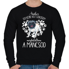 PRINTFASHION Megtaláltam a mancsod - Mopsz pug - Férfi pulóver - Fekete férfi pulóver, kardigán