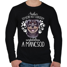 PRINTFASHION Megtaláltam a mancsod - Rottweiler - Férfi hosszú ujjú póló - Fekete