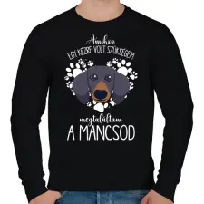 PRINTFASHION Megtaláltam a mancsod - Tacskó - Férfi pulóver - Fekete férfi pulóver, kardigán