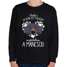 PRINTFASHION Megtaláltam a mancsod - Tacskó - Gyerek pulóver - Fekete
