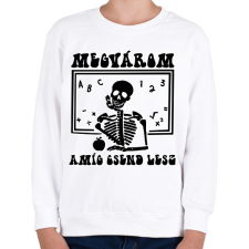 PRINTFASHION Megvárom - Csontváz - Gyerek pulóver - Fehér gyerek pulóver, kardigán