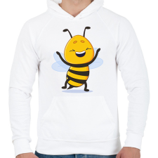 PRINTFASHION Méhecske 1 - Férfi kapucnis pulóver - Fehér férfi pulóver, kardigán